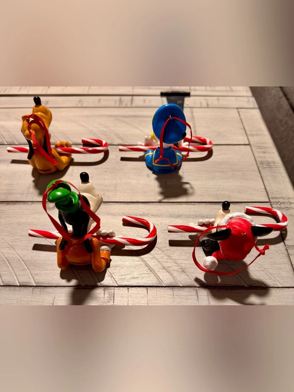 RARE Disney Candy Cane Character Ornaments - Set of 4